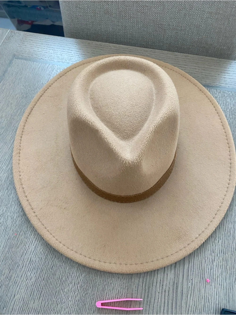 FRYE camel colored wool felt wide brim fedora new with tag festival